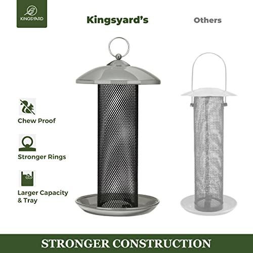 Kingsyard Metal Mesh Tube Bird Feeders for Outdoor Hanging, Finch Bird Feeder for Nyjer/Thistle Seed, 2.5 lbs Large Capacity (Antique Copper)