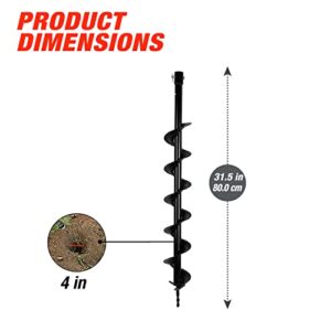 4''x32'' Garden Auger Spiral Drill Bits Earth Auger Drill Bits Heavy Metal Auger Drill Bit for Gas Hole Digger