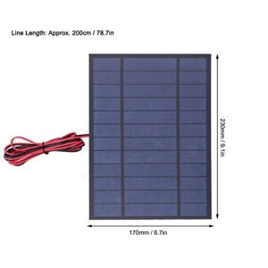 DC6V 6W Polysilicon Tool Supplies with 200cm Red Black Wire,Solar Panel, Portable Waterproof Solar Panel for Car Boat Battery Charg, Portable for Emergency Power Backup, Solar Panel,DC6V 6W Polys