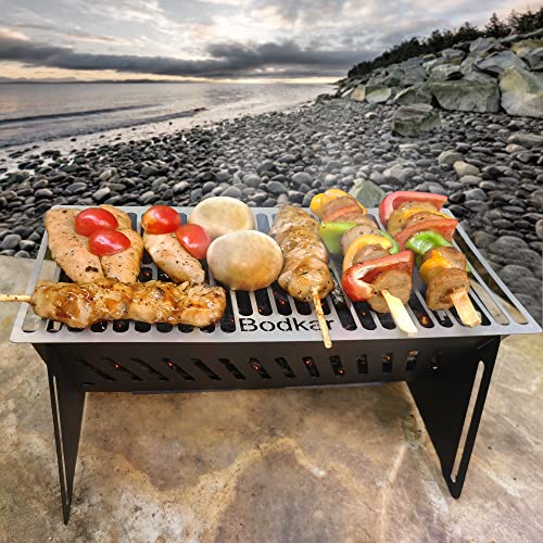 Small Charcoal Grills, Personal Mini Grill Portable BBQ Grill for Indoor Outdoor Cooking Barbecue Camping Picnic Patio Backyard by Bodkar