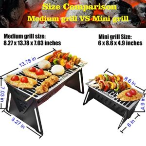 Small Charcoal Grills, Personal Mini Grill Portable BBQ Grill for Indoor Outdoor Cooking Barbecue Camping Picnic Patio Backyard by Bodkar