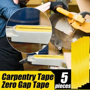 Zero Gap Woodworking Tape for More Accurate Cuts On Miter Saw Table Saw PVC Self Adhesive Strips for Positioning Wood Cutting, 2 x 14 Inch, Yellow (5 Pcs)