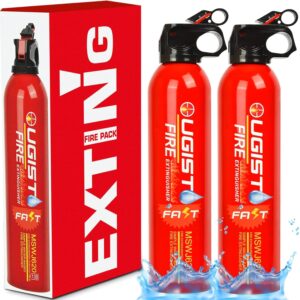 ougist 2 pcs fire extinguisher with mount - 4 in-1 fire extinguishers for the house, portable car fire extinguisher, water-based fire extinguishers(620ml)