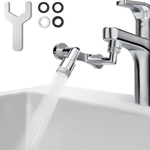 Faucet Extender| 1080 Rotatable Multifunctional Extension Faucet 2 Outlet Modes, Universal Splash Filter Faucet for Bathroom and Kitchen Sinks, Faucet Aerator Can Gentle Washing & Powerful Flushing.