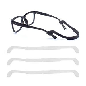 upionic eyeglass strap eyewear retainers, silicone glasses strap, non-slip elastic sports straps for men, women, kids, sunglasses straps,3pcs,clear