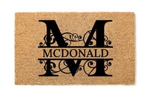 housewarming gift | wedding gift | custom doormat | personalized doormat | premium quality, thick 100% coir coconut husk front & made in the usa - doormat