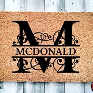 Housewarming Gift | Wedding Gift | Custom Doormat | Personalized Doormat | Premium Quality, Thick 100% Coir Coconut Husk Front & Made in the USA - Doormat