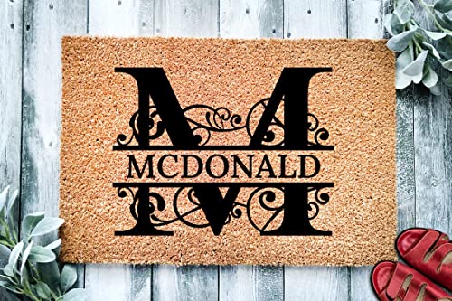 Housewarming Gift | Wedding Gift | Custom Doormat | Personalized Doormat | Premium Quality, Thick 100% Coir Coconut Husk Front & Made in the USA - Doormat