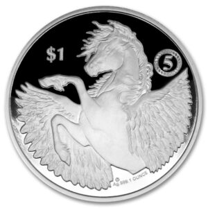 2022 1 oz British Virgin Islands Silver Pegasus Coin Brilliant Uncirculated with a Certificate of Authenticity $1 BU