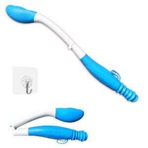 JJHREI Foldable Long Reach Comfort Butt Wiper - Self Wipe Assist Toilet Aid Wiping Wand Bottom Wiper - Ideal Daily Living Bathroom Aids for Limited Mobility