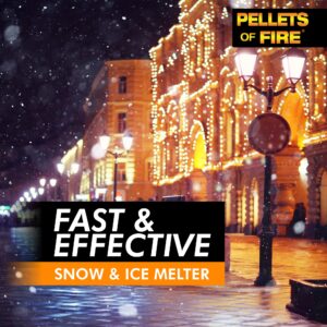 Pellets of Fire Calcium Chloride Ice and Snow Melt + Deicer, 50 Lb. Bag, Works to -25 Degrees Fahrenheit