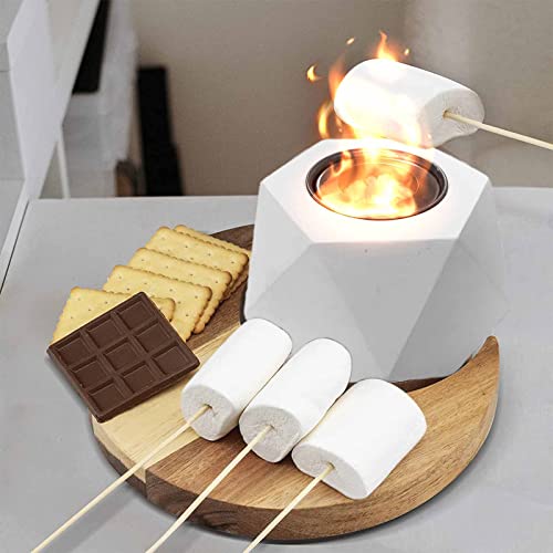 Mini Tabletop Fire Pit Alcohol Bowl-Home Decor Concrete Firepit,Small Smores Maker Fireplace,Smokeless Clean Long Burning for Indoor/Outdoor Patio Balcony,Birthday Gifts for Halloween Christmas