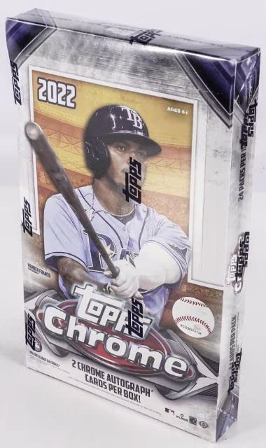 BRAND NEW 2022 Topps CHROME Series 1 AUTHENTIC Trading Card HOBBY Box - Two Chrome Autographs Per Box! - Chance for Julio Rodriguez, Wander Franco, Witt JR. Rookie and Autograph Cards - Plus Bowman Ohtani and Topps Now JULIO RODRIGUEZ Rookie Card in Pictu