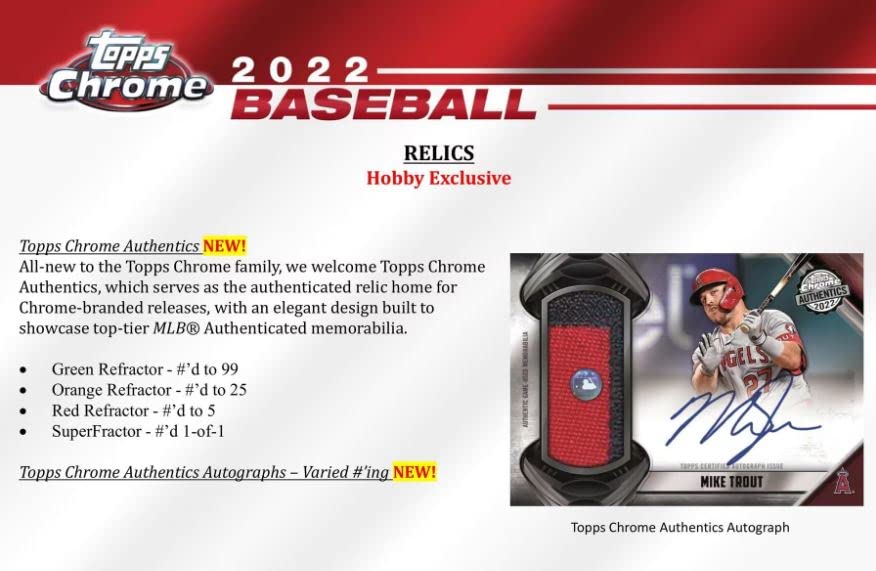 BRAND NEW 2022 Topps CHROME Series 1 AUTHENTIC Trading Card HOBBY Box - Two Chrome Autographs Per Box! - Chance for Julio Rodriguez, Wander Franco, Witt JR. Rookie and Autograph Cards - Plus Bowman Ohtani and Topps Now JULIO RODRIGUEZ Rookie Card in Pictu