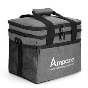 ampace travel carrying case p600 portable power station triple-layer battery storage case bag waterproof & shockproof power station bag for outdoor camping accessories rv trip