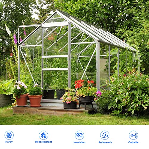 Kirumie 14 Pieces 4' x 2' x 0.16'' Polycarbonate Greenhouse Panels Twin-Wall Polycarbonate Panels Waterproof UV Protected Reinforced Clear Sheets, Panels use for Greenhouse, Outdoor, Plant Stand Roof