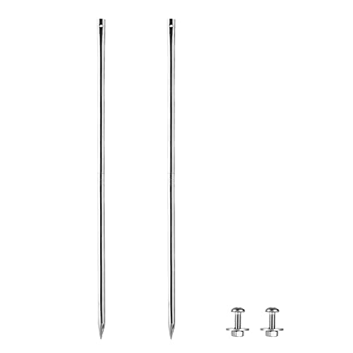 Kichwit 27.6“/2.3ft Metal Stakes for Yard Signs, Stainless Steel, Hardware Included