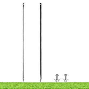 kichwit 27.6“/2.3ft metal stakes for yard signs, stainless steel, hardware included