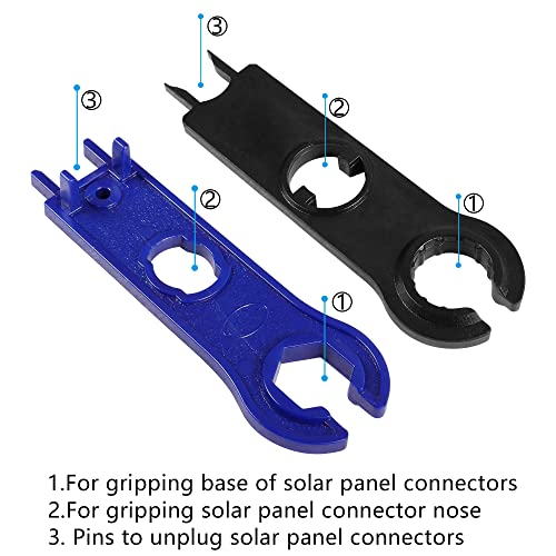 YAODHAOD 2 Pair Solar Disconnect Spanner Wrench Solar Connectors,Solar PV Disconnect Removal Tools,Metal Spanner Wrenches Crimping Tool for Solar PV System Extension Cable Kit…