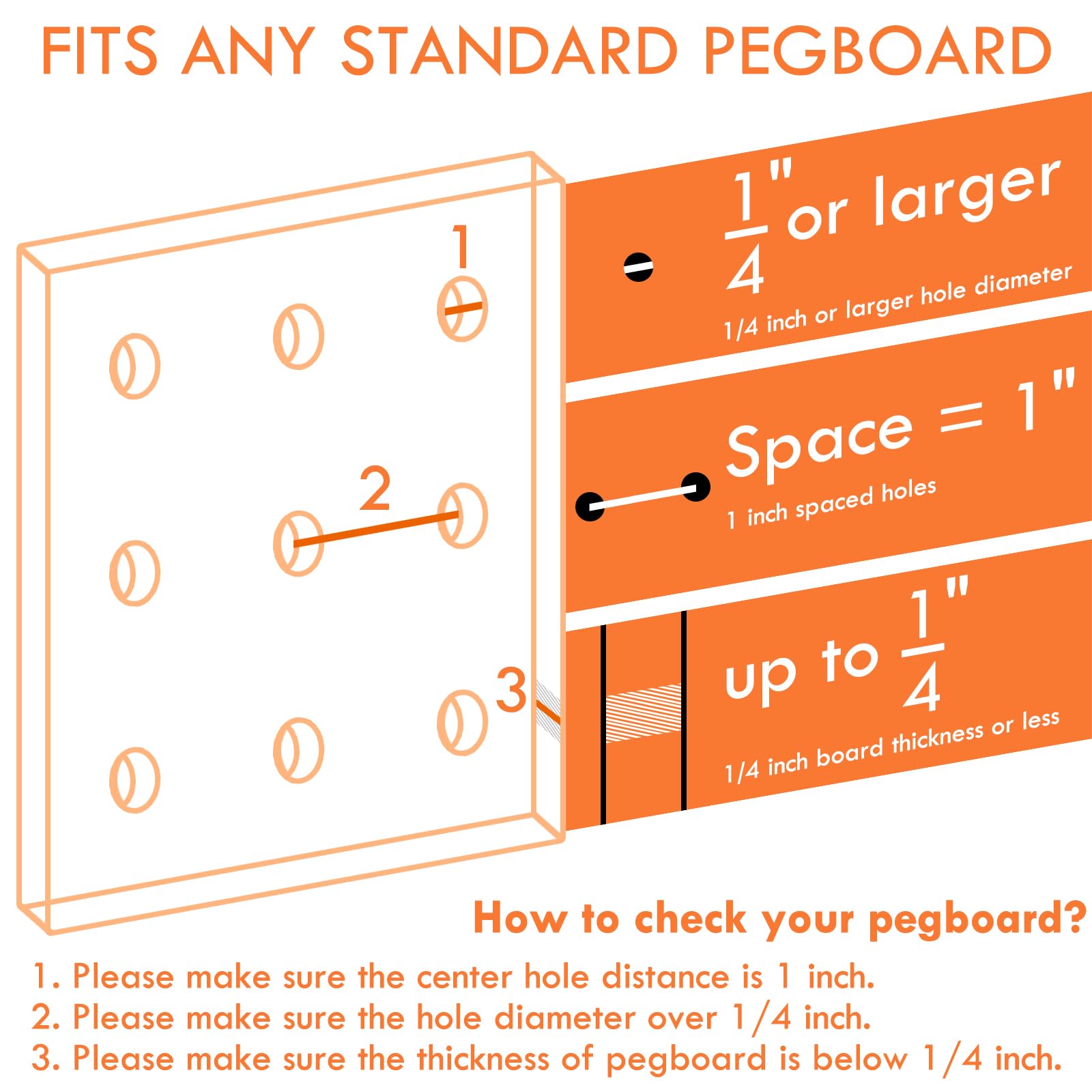 G.CORE 50 Pack Pegboard Hooks, Heavy Duty Peg Board Tool Utility Hooks, 1/4 inch Pegboard Wall Organizer, Pegboard Accessories for Garage Kitchen Home Retail Display Shelf Board Craft Organization