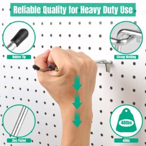 G.CORE 50 Pack Pegboard Hooks, Heavy Duty Peg Board Tool Utility Hooks, 1/4 inch Pegboard Wall Organizer, Pegboard Accessories for Garage Kitchen Home Retail Display Shelf Board Craft Organization