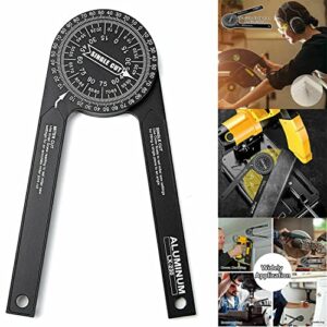 Gotical - Combo of 2 - Flexible Plastic Military Coordinate Scale Protractor MILS map Protractor & 360° Aluminum Angle Finder Miter Saw Protractor Woodworking Measuring Ruler Tool