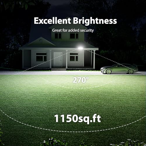 Onforu 2 Pack 65W LED Motion Sensor Outdoor Lights, 6500LM 6500K IP65 Waterproof Security Lights Motion Outdoor Flood Lights Fixture Detection Detector 3 Adjustable Heads for Eave Yard Garage Wall