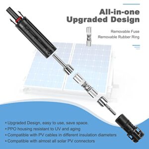PRECIHW 30A PV Fuse Connector, Solar Fuse Holder, in-Line Solar Fuse Connector, IP68 Waterproof 1000V Male and Female Solar Fuse Connector, 30 Amp Fuse for Solar System