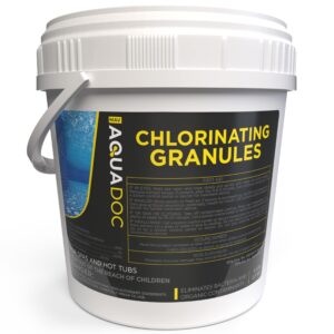 aquadoc | spa chlorine granules for hot tub - spa sanitizing granules for hot tubs - recommended chlorine for spa - granulated chlorine for hot tub and spa - hot tub chlorinating granules - 5lbs