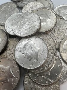 1964 p 1964 john f. kennedy 90% silver jfk (first year) half dollar seller au-bu