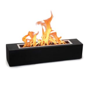 tabletop fire pit by room starters (rectangle, black)