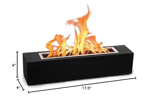 Tabletop Fire Pit by Room Starters (Rectangle, Black)