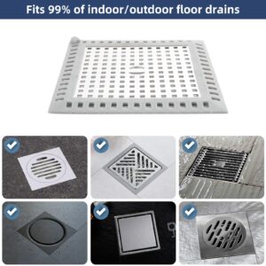 2 Packs Shower Drain Hair Catcher Square Hair Drain Catcher, WINDALY Bathroom Flat Drain Cover for Bathroom Floor Drain, Stainless Steel