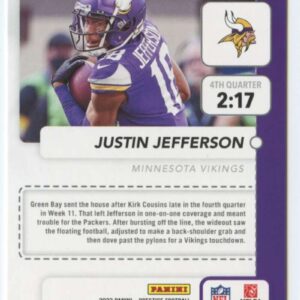 2022 Panini Prestige Time Stamped #5 Justin Jefferson Minnesota Vikings NFL Football Trading Card