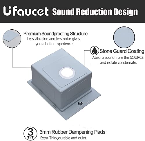 UFaucet 15x20 Drop in Bar Sink Top Mount Stainless Steel Wet Bar Sink 15 Inch Topmount Handmade Modern Commercial Small Kitchen Sink Single Bowl Workstation Prep Sink with Grid&Strainer&Cutting Board