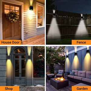 BRIGHTICONIC Solar Lights Decorative Up Down Wall Sconce Light Flood Lights Dusk to Dawn Outdoor Lighting Fixture Backyard Lights Outdoor Deck Lights Fence Solar Lamp Post Lights Outdoor Waterproof