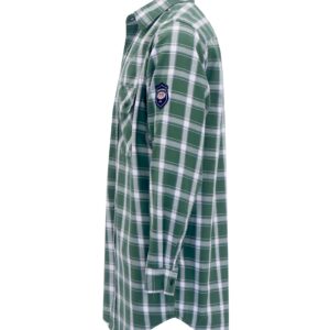 BOCOMAL FR Shirts for Men(Green/White) Flame Resistant/Fire Retardant Plaid Shirt 7oz Men's Welder Shirt