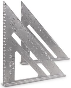 rafter square 2 packs 7 inch carpentry tools aluminum alloy die-casting carpenter square