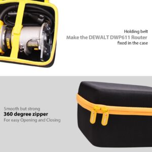 LTGEM Hard Case for DEWALT DCW600B / DWP611 20V Max XR Cordless Router - Travel Protective Carrying Storage Bag(Case Only)