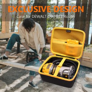 LTGEM Hard Case for DEWALT DCW600B / DWP611 20V Max XR Cordless Router - Travel Protective Carrying Storage Bag(Case Only)