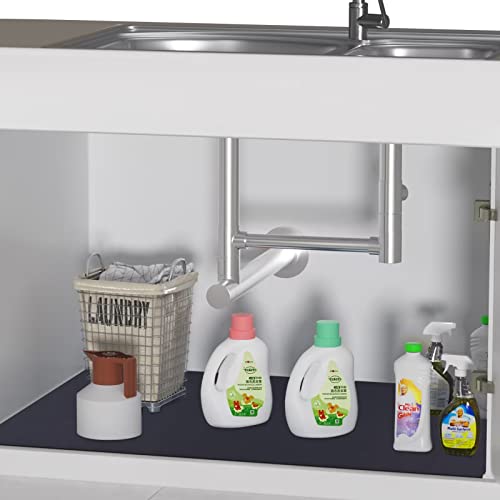 FUMAX Under Sink Mat, 34x22" Absorbent Kitchen Cabinet Mat, Sink Drip Protector Tray, Rubber Backed Anti-Slip Kitchen Sink Mats