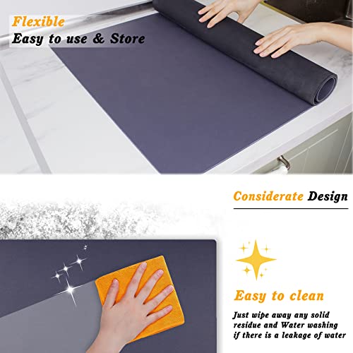 FUMAX Under Sink Mat, 34x22" Absorbent Kitchen Cabinet Mat, Sink Drip Protector Tray, Rubber Backed Anti-Slip Kitchen Sink Mats