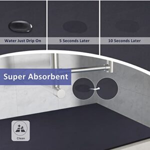 FUMAX Under Sink Mat, 34x22" Absorbent Kitchen Cabinet Mat, Sink Drip Protector Tray, Rubber Backed Anti-Slip Kitchen Sink Mats