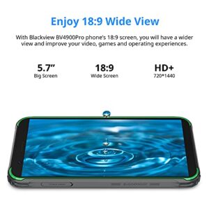 Blackview Rugged Smartphone BV4900Pro,7GB+64GB/SD 256GB 4G Dual SIM Unlocked Cell Phones,IP68 Waterproof Android 12 Phones,5580mAh 5.7 Inch Rugged Mobile Phone,Face ID/NFC/OTG/GPS T-Mobile Phone