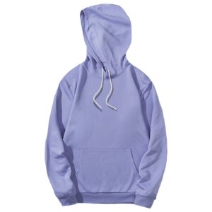 maiyifu-gj men's lightweight casual athletic hoodies long sleeve drawstring hooded pullover hoodie sweatshirts with pockets (light purple,large)