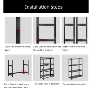 FIFOR Garage Shelving Heavy Duty, Adjustable 6-Tier Metal Shelves for Storage, Utility Shelf Rack,for Bathroom, Living Room, Balcony, Kitchen (Color : B, Size : 120 * 40 * 183cm)