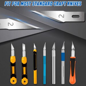 DIYSELF 16-Piece Craft Knife Set with 100 Pack Exacto Knife Blade Refills #2, SK5 Carbon Steel Exacto Blades Refill Craft Art Knife Replacement Blades for Hobby, Scrapbooking, Stencil