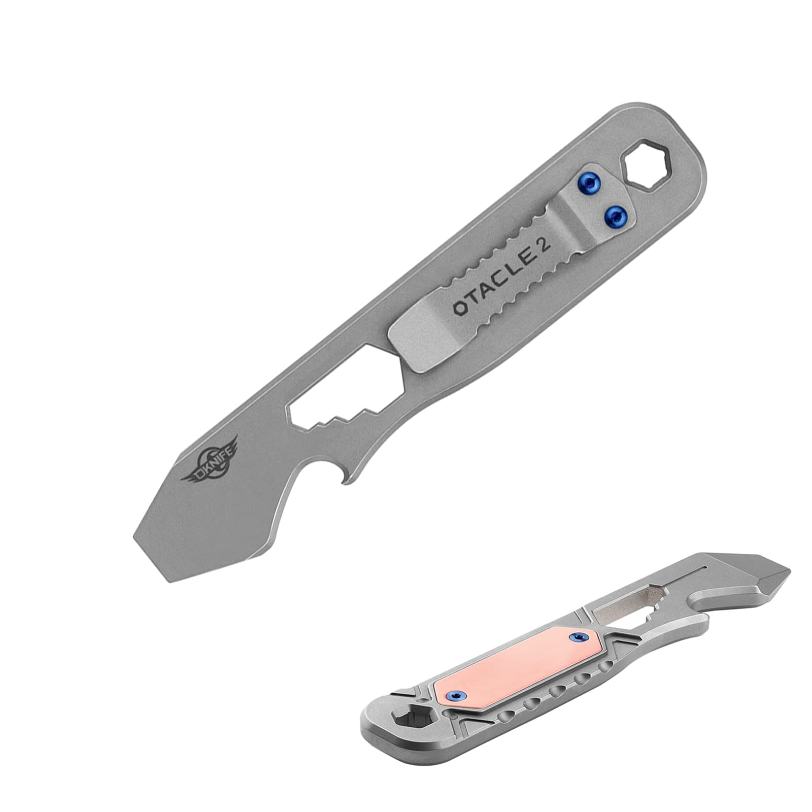 OKNIFE Otacle EDC Retractable Utility Knife, Box Opener Razor Knife with Otacle 2 EDC Ti Bottle Opener, Pry Bar