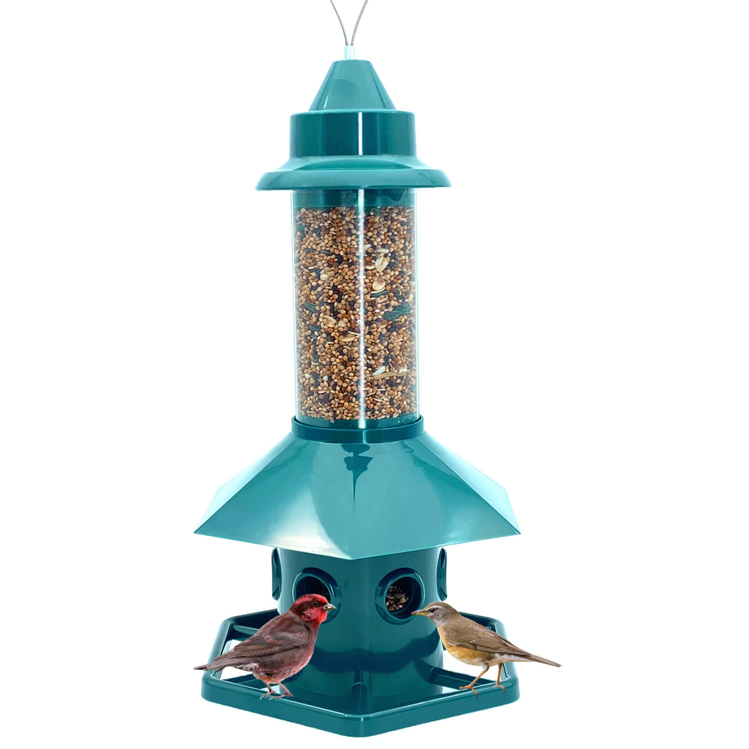 Squirrel Proof Bird Feeder for Outdoors Hanging, Gravity Protection Squirrel Proof Wild Bird Feeders for Outside