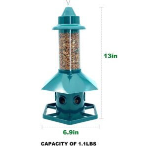 Squirrel Proof Bird Feeder for Outdoors Hanging, Gravity Protection Squirrel Proof Wild Bird Feeders for Outside